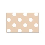 Polka Dots - White on Pastel Brown Sticker Rectangular (10 pack)