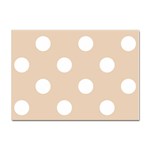 Polka Dots - White on Pastel Brown Sticker A4 (10 pack)