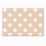 Polka Dots - White on Pastel Brown Postcard 4  x 6 