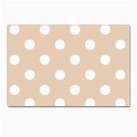 Polka Dots - White on Pastel Brown Postcards 5  x 7  (Pkg of 10)