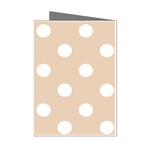 Polka Dots - White on Pastel Brown Mini Greeting Cards (Pkg of 8)