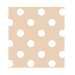 Polka Dots - White on Pastel Brown Greeting Card 4.5  x 6 