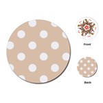 Polka Dots - White on Pastel Brown Playing Cards (Round)