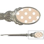 Polka Dots - White on Pastel Brown Letter Opener