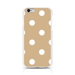 Polka Dots - White on Tan Brown Apple iPhone 6/6S Silicone Case (Transparent)