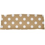 Polka Dots - White on Tan Brown Body Pillow Case Dakimakura (Two Sides)