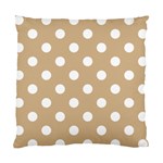 Polka Dots - White on Tan Brown Standard Cushion Case (One Side)