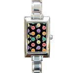 pastel smiley faces Rectangle Italian Charm Watch