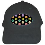 pastel smiley faces Black Cap