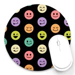 pastel smiley faces Round Mousepad