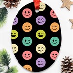 pastel smiley faces Ornament (Oval)