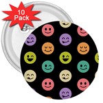 pastel smiley faces 3  Button (10 pack)