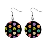 pastel smiley faces 1  Button Earrings