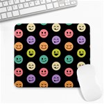 pastel smiley faces Large Mousepad