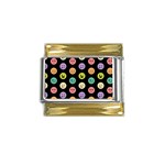 pastel smiley faces Gold Trim Italian Charm (9mm)