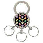 pastel smiley faces 3-Ring Key Chain