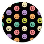 pastel smiley faces Magnet 5  (Round)