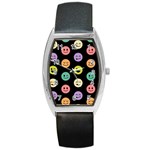 pastel smiley faces Barrel Style Metal Watch