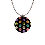 pastel smiley faces 1  Button Necklace