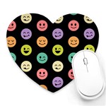 pastel smiley faces Heart Mousepad