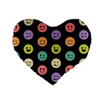 pastel smiley faces Standard 16  Premium Heart Shape Cushion 