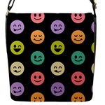 pastel smiley faces Flap Closure Messenger Bag (S)