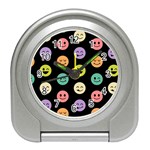 pastel smiley faces Travel Alarm Clock