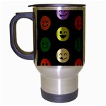 pastel smiley faces Travel Mug (Silver Gray)