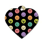 pastel smiley faces Dog Tag Heart (One Side)