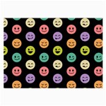 pastel smiley faces Large Glasses Cloth