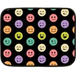 pastel smiley faces Double Sided Fleece Blanket (Mini)