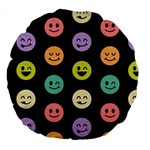 pastel smiley faces Large 18  Premium Round Cushion 