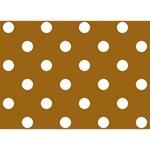 Polka Dots - White on Golden Brown Birthday Cake 3D Greeting Card (7x5)