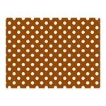 Polka Dots - White on Brown Double Sided Flano Blanket (Mini)