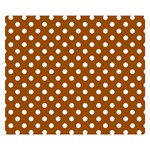 Polka Dots - White on Brown Double Sided Flano Blanket (Small)