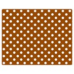 Polka Dots - White on Brown Double Sided Flano Blanket (Medium)