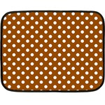 Polka Dots - White on Brown Fleece Blanket (Mini)