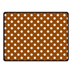 Polka Dots - White on Brown Fleece Blanket (Small) (One Side)