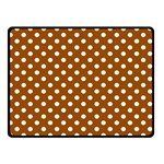 Polka Dots - White on Brown Double Sided Fleece Blanket (Small) (Two Sides)