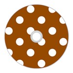 Polka Dots - White on Brown CD Wall Clock