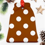 Polka Dots - White on Brown Ornament (Bell)