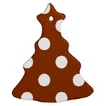 Polka Dots - White on Brown Christmas Tree Ornament (Two Sides)