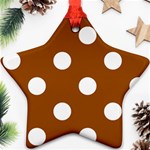 Polka Dots - White on Brown Star Ornament (Two Sides)