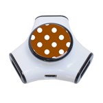 Polka Dots - White on Brown Portable USB Hub (One Side)