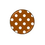 Polka Dots - White on Brown Hat Clip Ball Marker (4 pack)