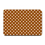 Polka Dots - White on Brown Small Doormat