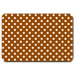 Polka Dots - White on Brown Large Doormat