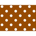 Polka Dots - White on Brown Birthday Cake 3D Greeting Card (7x5)