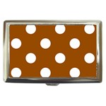 Polka Dots - White on Brown Cigarette Money Case