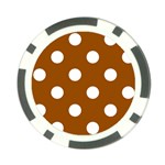 Polka Dots - White on Brown Poker Chip Card Guard